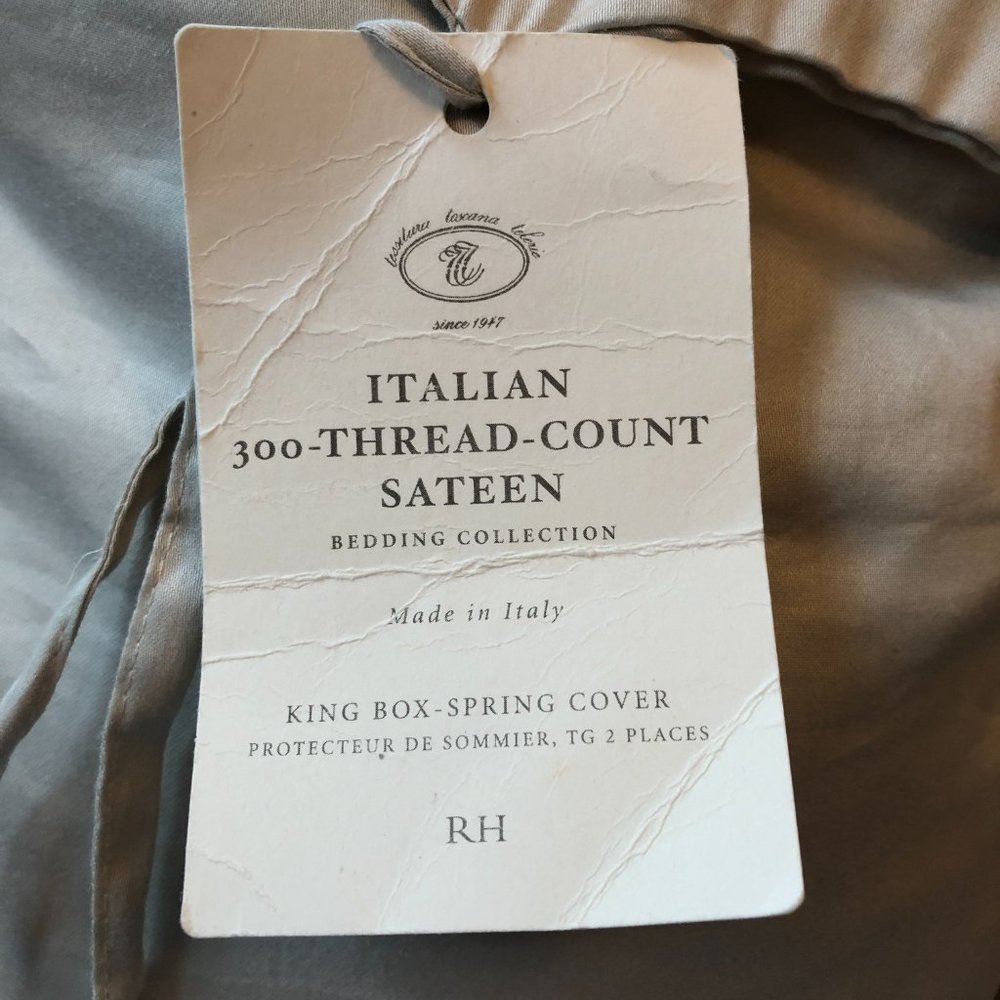 Restoration Hardware Italian 300-Thread-Count Sateen – King Box Spring Cover - Picture 2 of 3